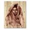 Designart - Monochrome Portrait of Young Indian Woman II - Modern Print on Natural Pine Wood